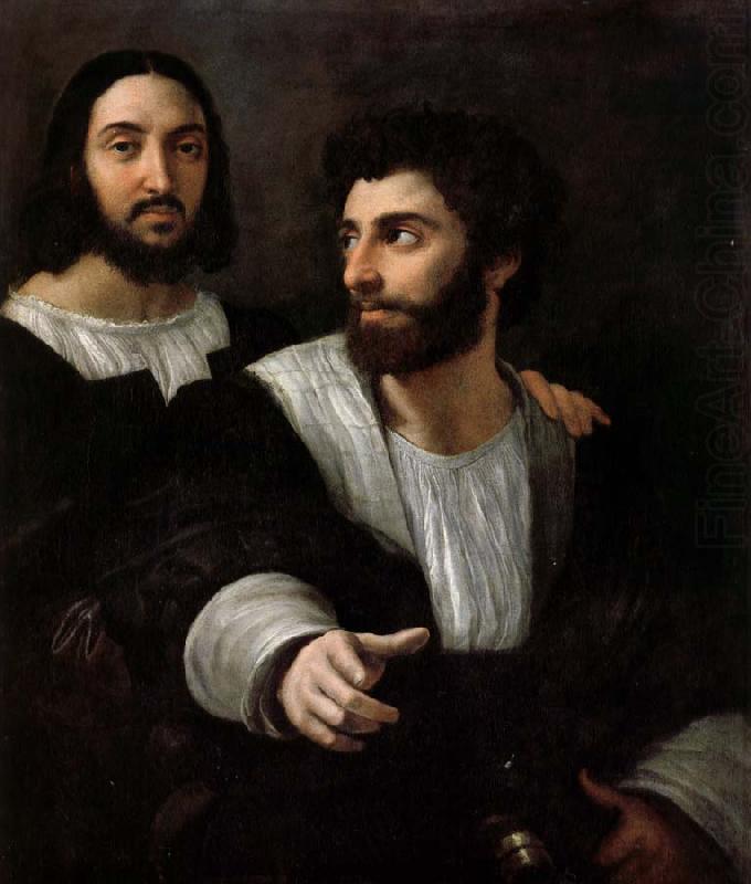 RAFFAELLO Sanzio Together with a friend of a self-portrait china oil painting image